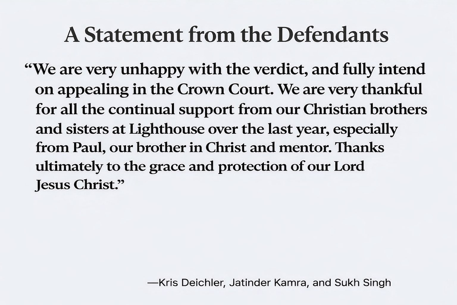 Statement Defendants