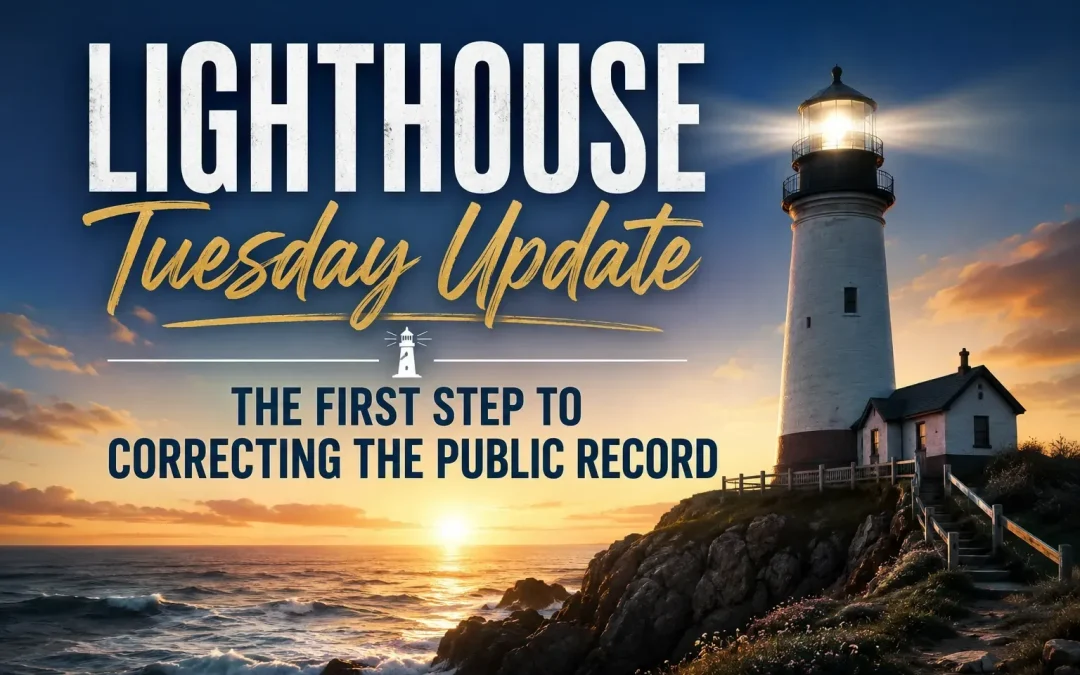 30th June 2026 – Lighthouse Tuesday Update – The First Step to Correcting the Public Record