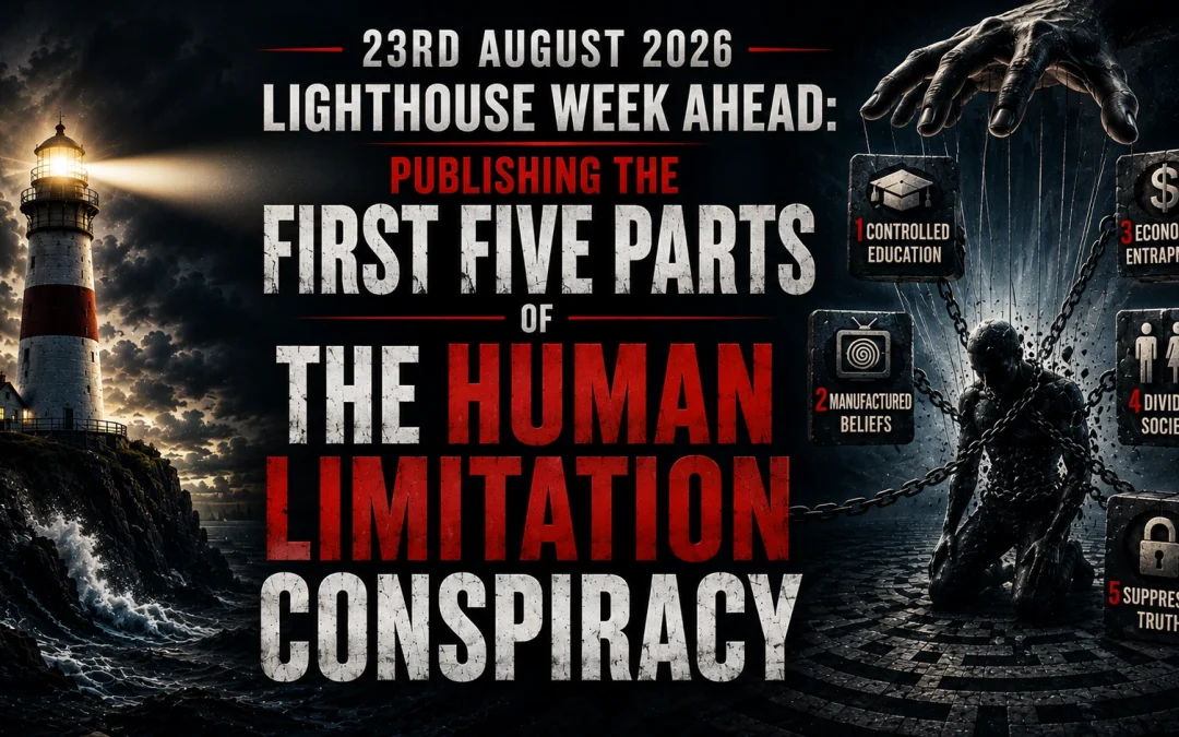23rd August 2026 – Lighthouse Week Ahead: Publishing the First Five Parts of The Human Limitation Conspiracy