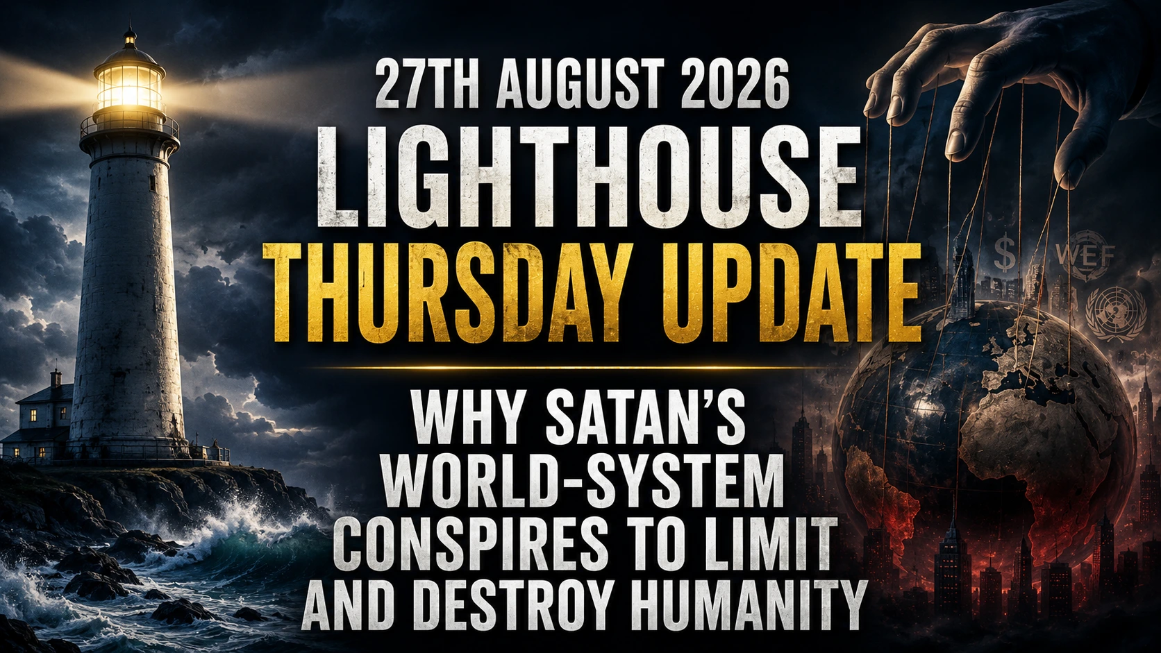 27th August 2026 – Lighthouse Thursday Update – Why Satan’s World-System Conspires to Limit and Destroy Humanity
