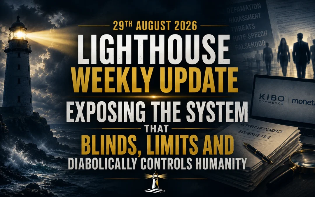 29th August 2026 – Lighthouse Weekly Update – Exposing the System That Blinds, Limits and Diabolically Controls Humanity