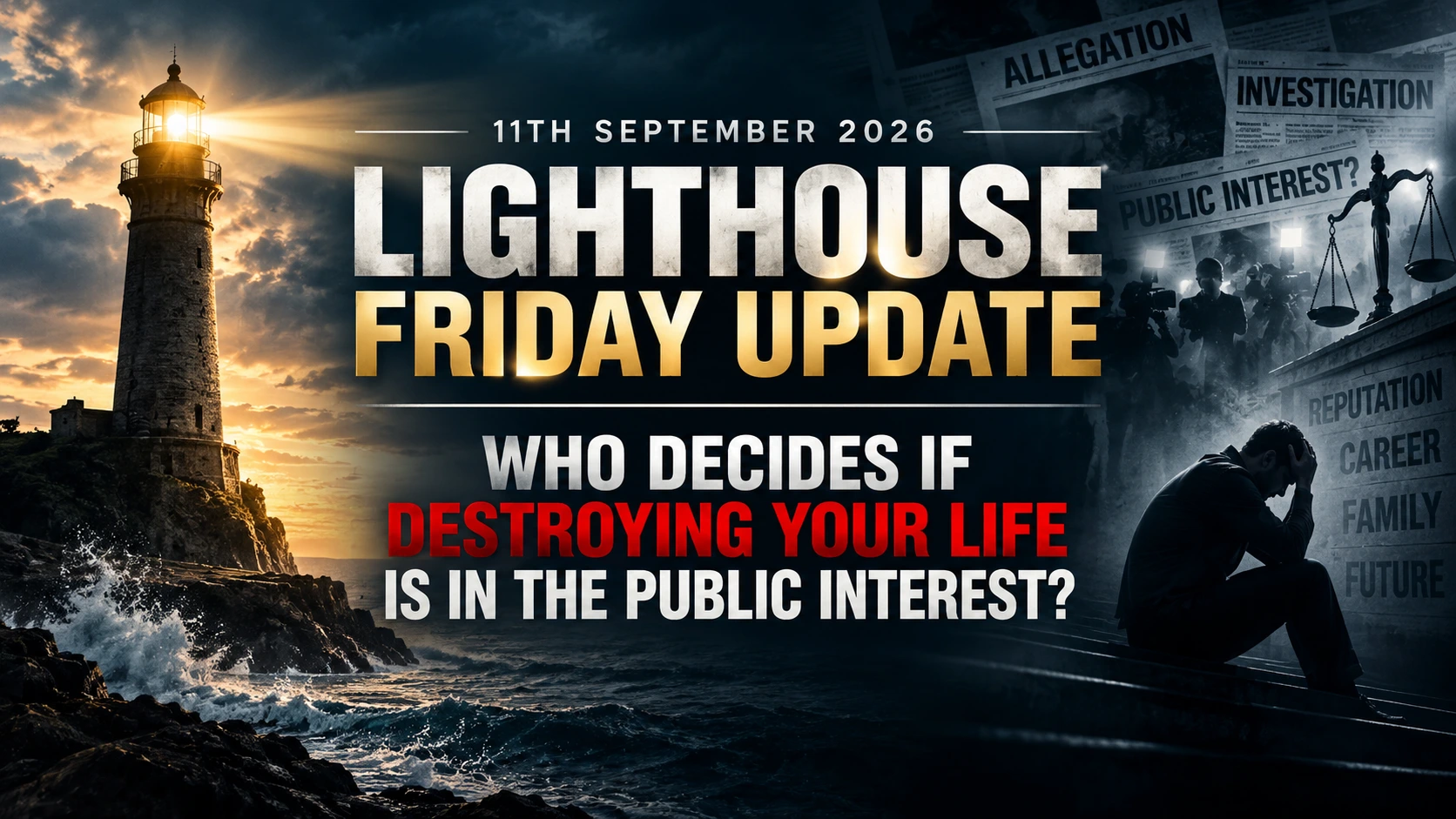 11th September 2026 – Lighthouse Friday Update – Who Decides If Destroying Your Life Is in the Public Interest?