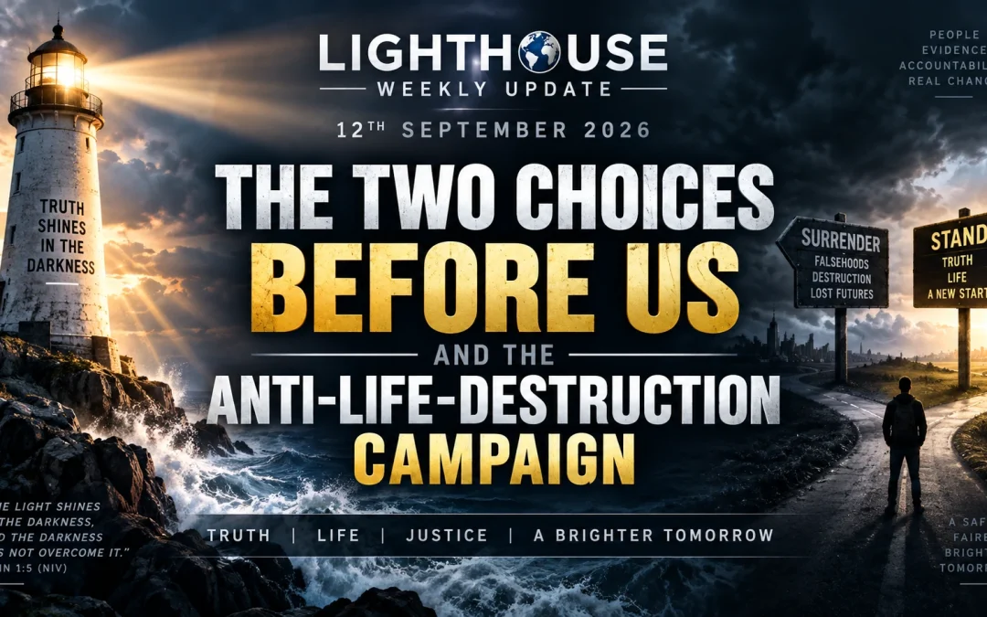 12th September 2026 – Lighthouse Weekly Update – The Two Choices Before Us and the Anti-Life-Destruction Campaign